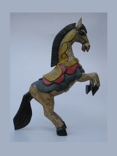 CARVED HORSES / Carved horse 19 inch tall handpainted / This beautiful horse was hand carved and hand painted by a skillful artisan in the state of Guanajuato in Mexico, and will be a great decoration for your house or your office.